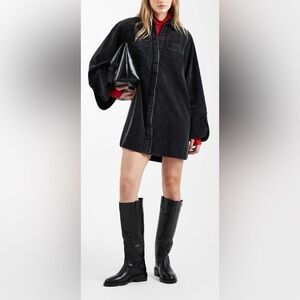 ASOS Black Denim Shirt Dress